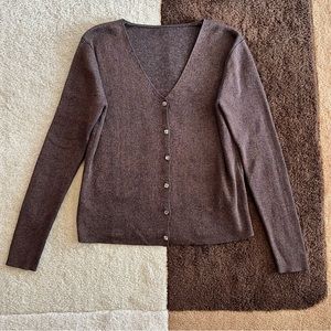 Vintage Brown Metallic Cardigan